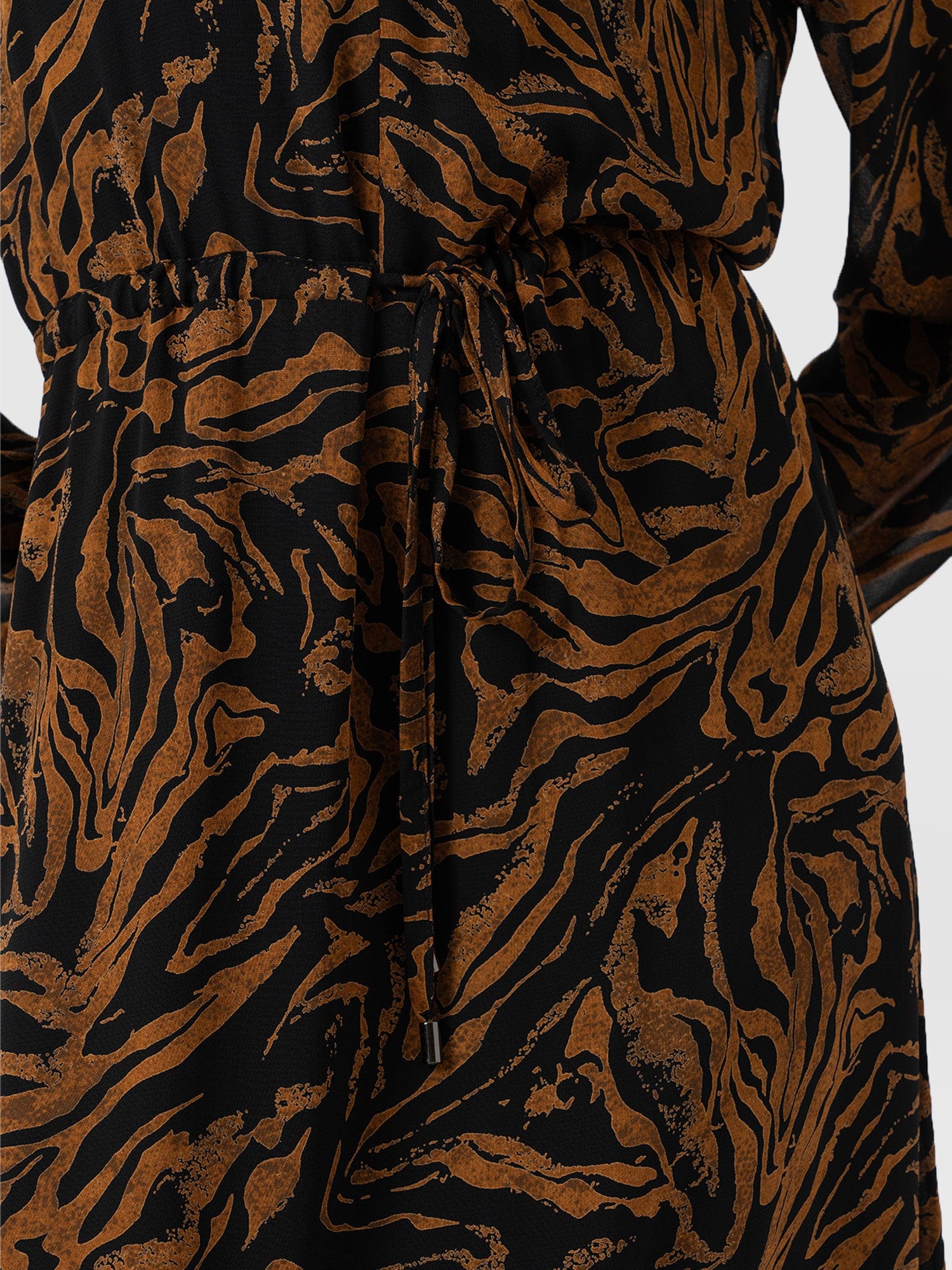 Evelyn High Low Dress - Brown Zebra